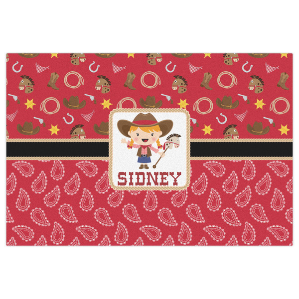 Red Western Indoor / Outdoor Rug - 4'x6' - Front Flat