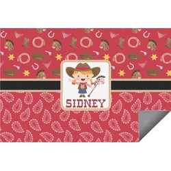 Red Western Indoor / Outdoor Rug - 6'x8' w/ Name or Text