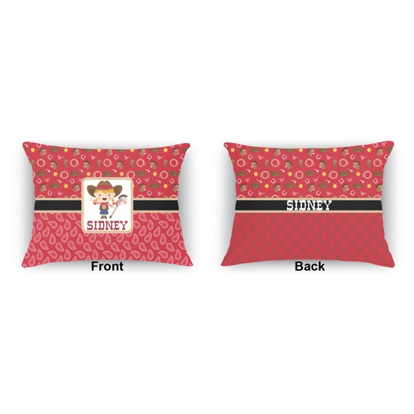 Red Western  Indoor Rectangular Burlap Pillow (Front and Back)