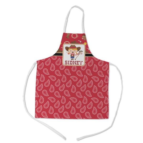 Custom Red Western Kid's Apron w/ Name or Text