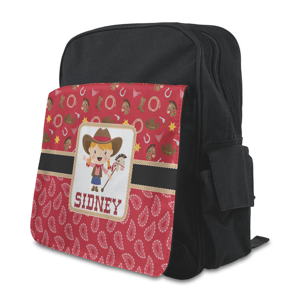 Custom Red Western Preschool Backpack (Personalized)