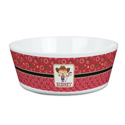 Red Western Kid's Bowl (Personalized)