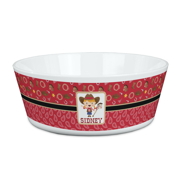 Custom Red Western Kid's Bowl (Personalized)