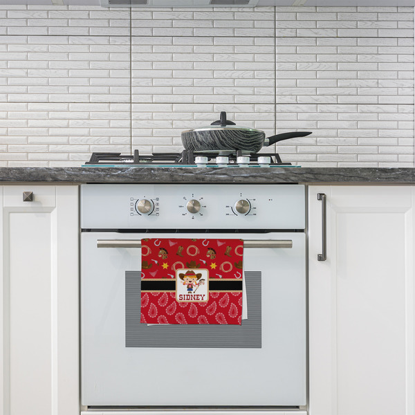 Red Western Kitchen Towel - Poly Cotton - Lifestyle