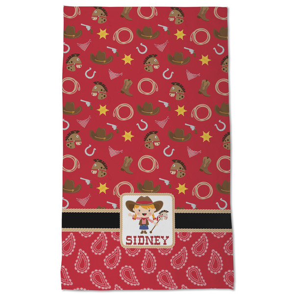 Red Western Kitchen Towel - Poly Cotton - Full Front