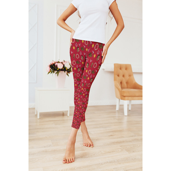 Red Western Ladies Leggings - LIFESTYLE 2