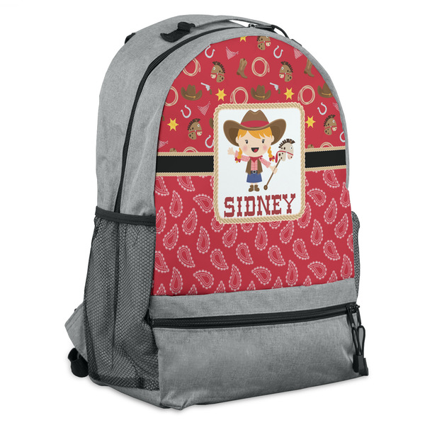 Custom Red Western Backpack - Grey (Personalized)