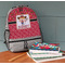 Red Western Large Backpack - Gray - On Desk
