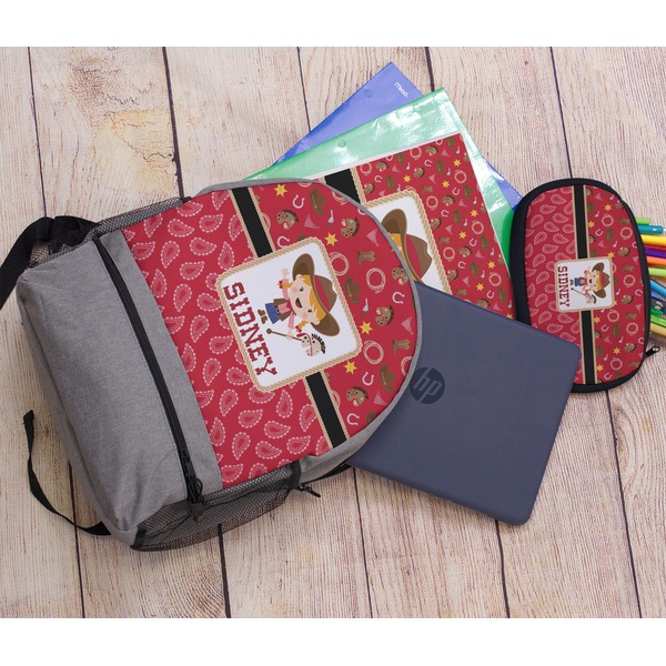 Red Western Large Backpack - Gray - With Stuff