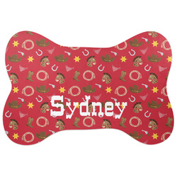 Red Western Bone Shaped Dog Food Mat (Personalized)