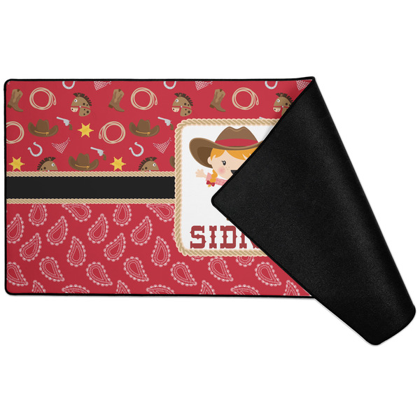 Red Western Large Gaming Mats - FRONT W/ FOLD