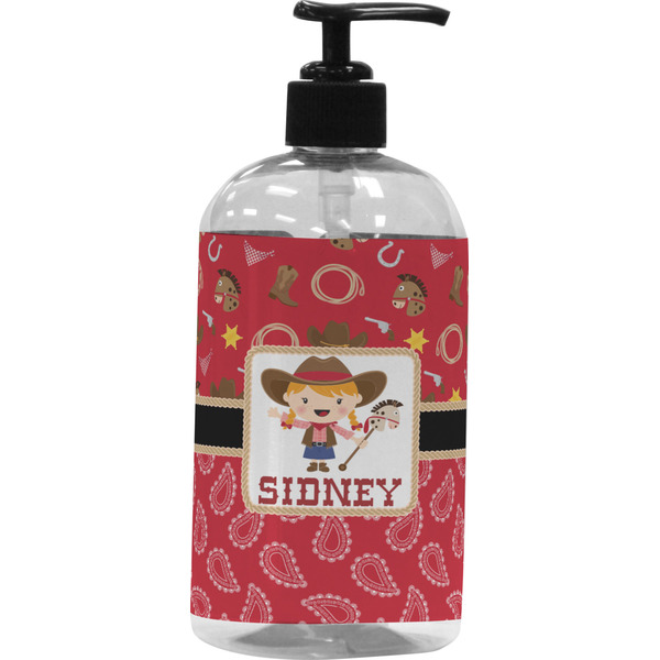 Custom Red Western Plastic Soap / Lotion Dispenser (Personalized)