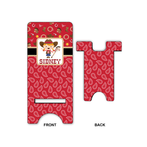 Red Western Large Phone Stand - Front & Back