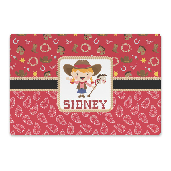 Custom Red Western Large Rectangle Car Magnet (Personalized)
