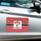 Red Western Large Rectangle Car Magnets- In Context