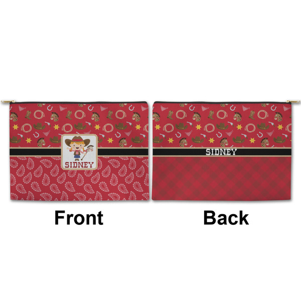 Red Western Large Zipper Pouch Approval (Front and Back)