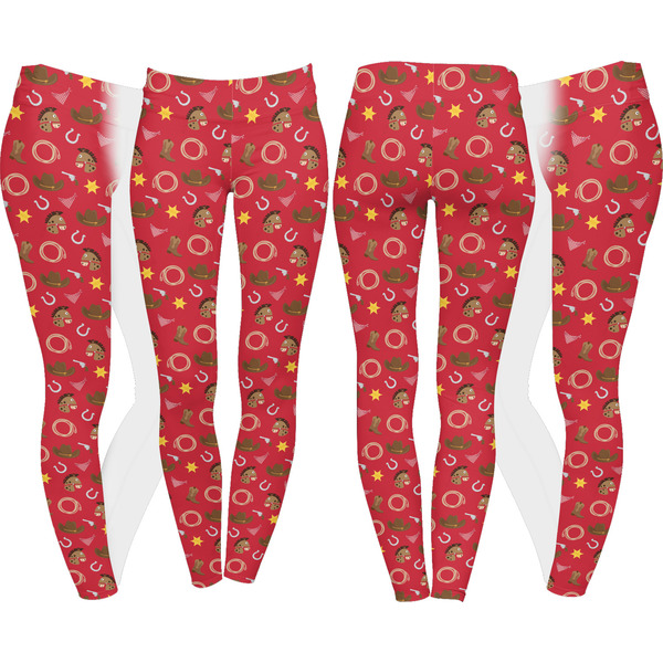 Red Western Leggings Turn Around - Apvl