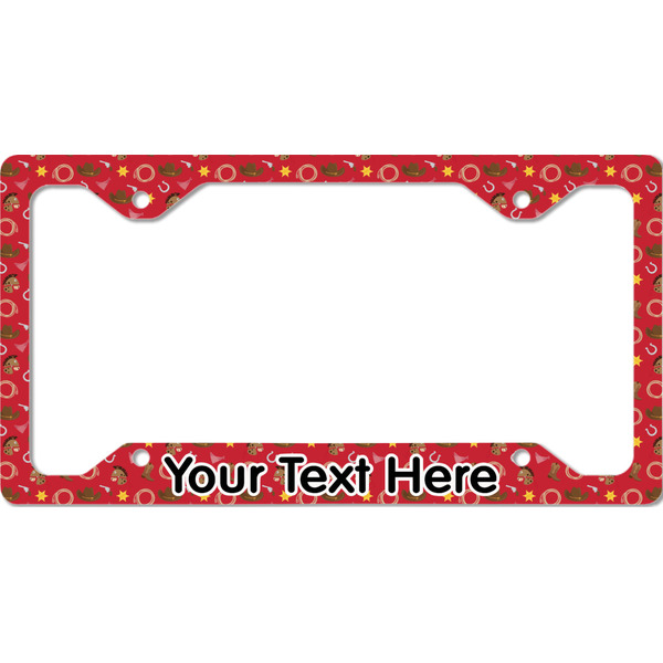Custom Red Western License Plate Frame - Style C (Personalized)