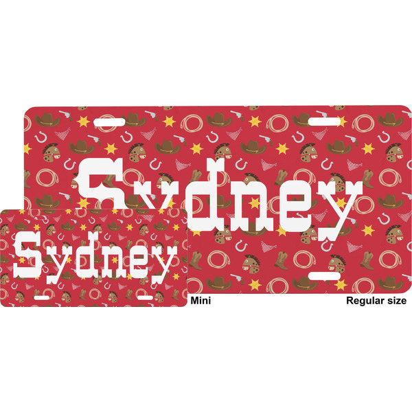 Red Western License Plate (Sizes)