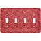 Red Western Light Switch Cover (4 Toggle Plate)