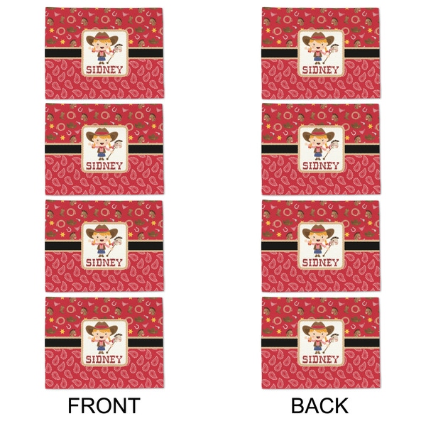 Red Western Linen Placemat - APPROVAL Set of 4 (double sided)