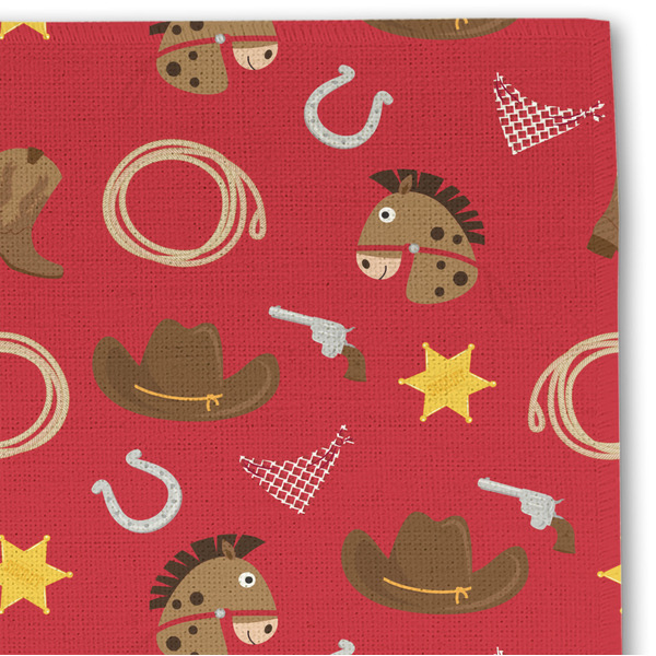 Red Western Linen Placemat - DETAIL