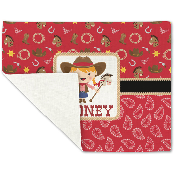 Red Western Linen Placemat - Folded Corner (single side)