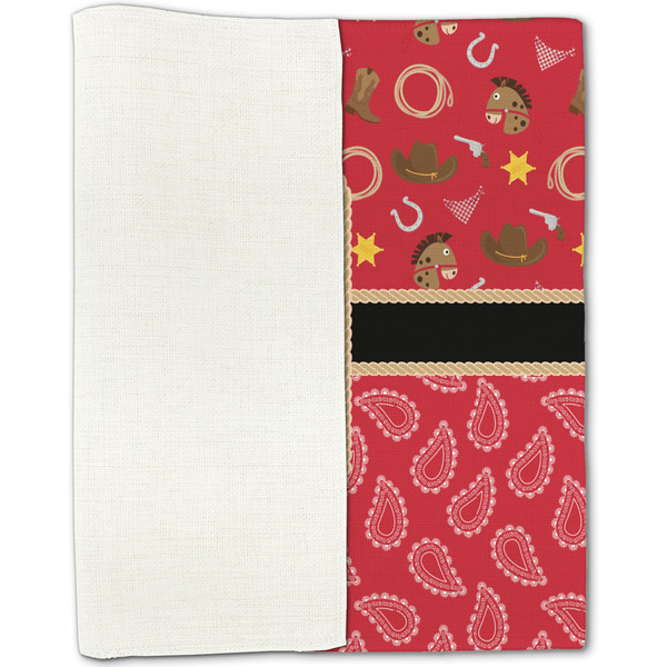 Red Western Linen Placemat - Folded Half
