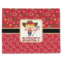 Red Western Single-Sided Linen Placemat - Single w/ Name or Text