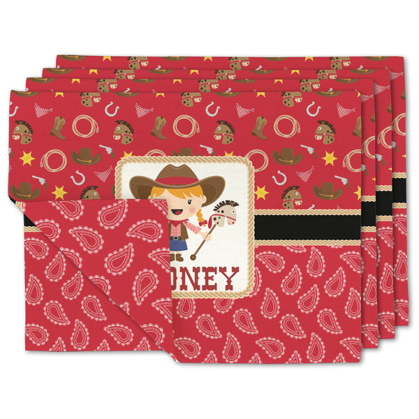 Custom Red Western Linen Placemat w/ Name or Text