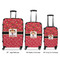 Red Western Luggage Bags all sizes - With Handle