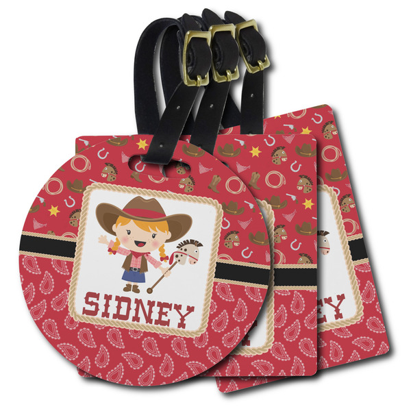 Custom Red Western Plastic Luggage Tag (Personalized)