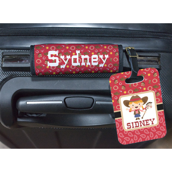 Red Western Luggage Wrap & Tag