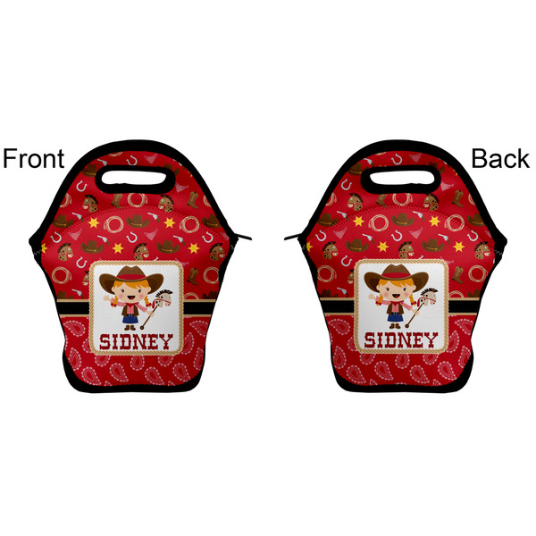 Red Western Lunch Bag - Front and Back