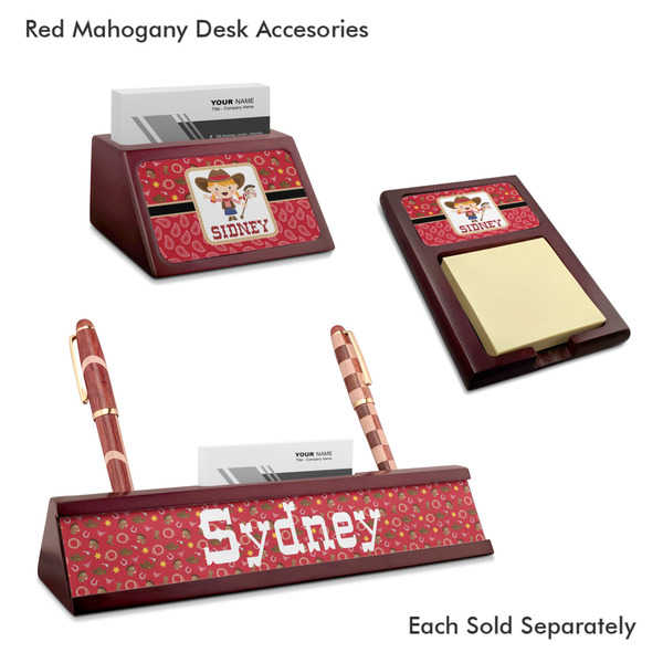 Red Western Mahogany Desk Accessories