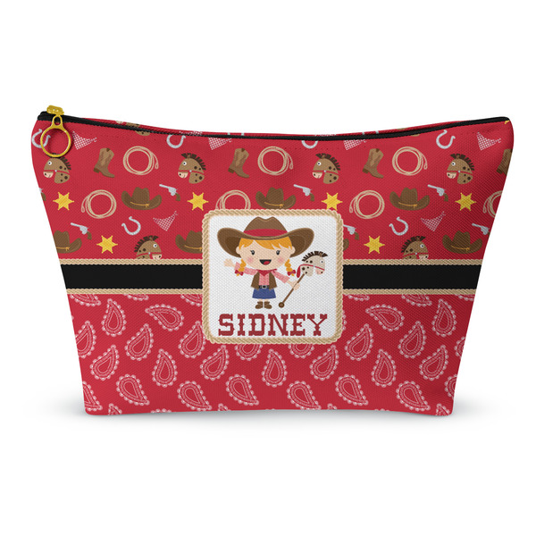 Custom Red Western Makeup Bag - Large - 12.5"x7" (Personalized)