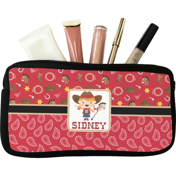 Custom Red Western Makeup / Cosmetic Bag (Personalized)
