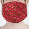 Red Western Mask - Pleated (new) Front View on Girl