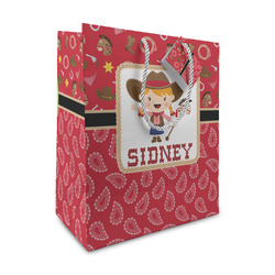 Red Western Medium Gift Bag (Personalized)