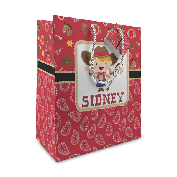 Custom Red Western Medium Gift Bag (Personalized)