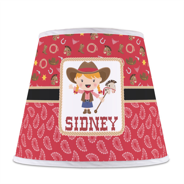 Red Western Poly Film Empire Lampshade - Front View