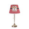 Red Western Poly Film Empire Lampshade - On Stand