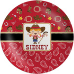 Red Western Melamine Salad Plate - 8" (Personalized)