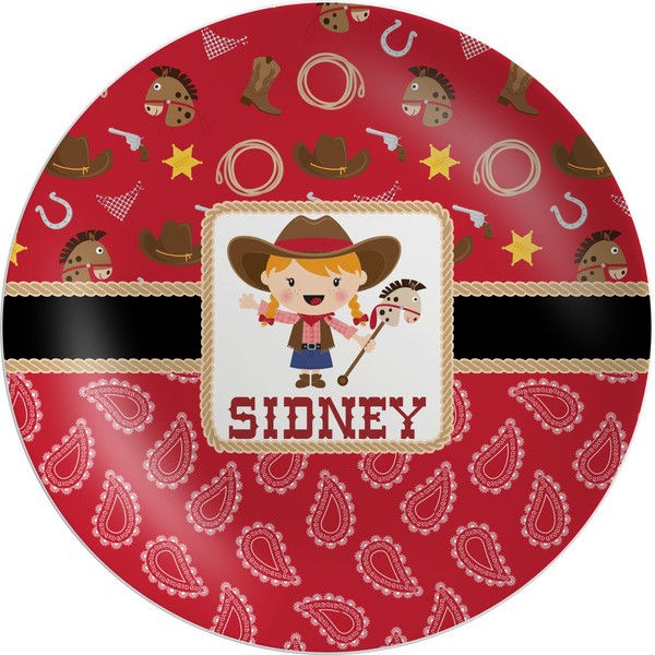Custom Red Western Melamine Plate (Personalized)