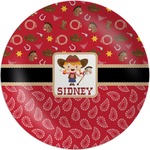 Red Western Melamine Plate (Personalized)
