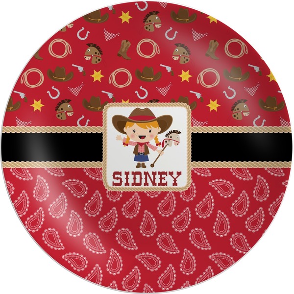 Custom Red Western Melamine Plate (Personalized)