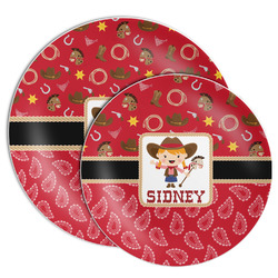Red Western Melamine Plate (Personalized)