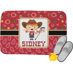 Red Western Memory Foam Bath Mat - 24"x17" (Personalized)