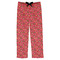 Red Western Mens Pajama Pants - Flat