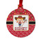 Red Western Metal Ball Ornament - Front